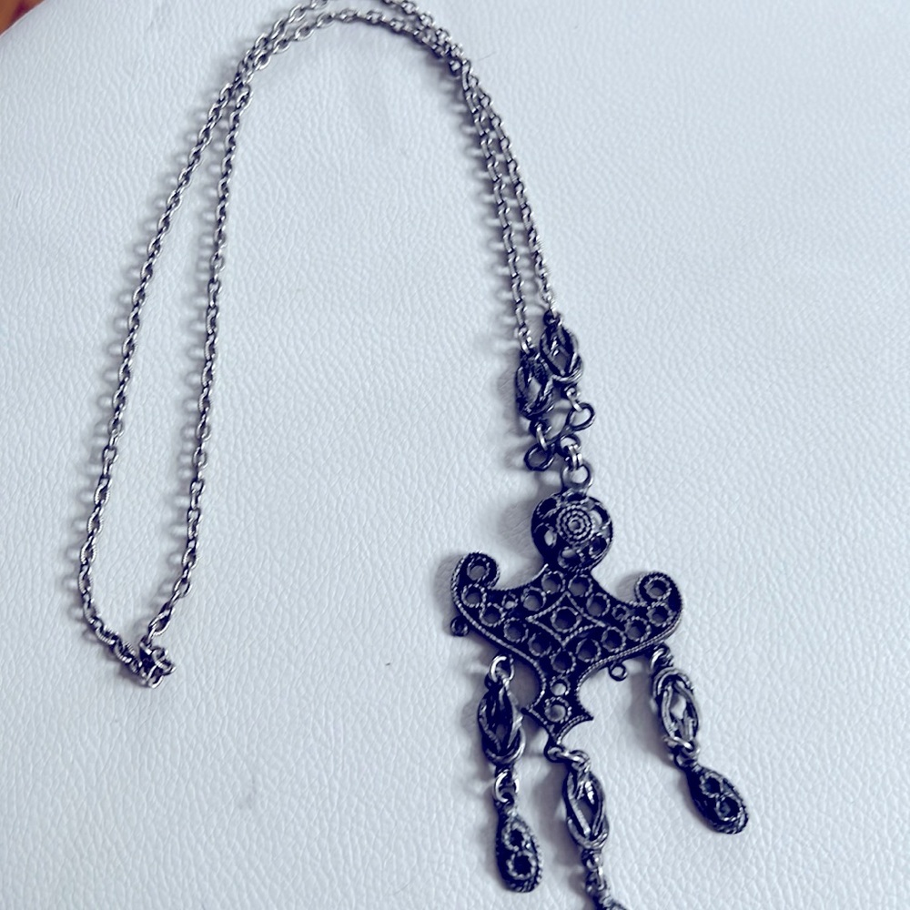 Vintage custom jewelry 12 inch chain silver